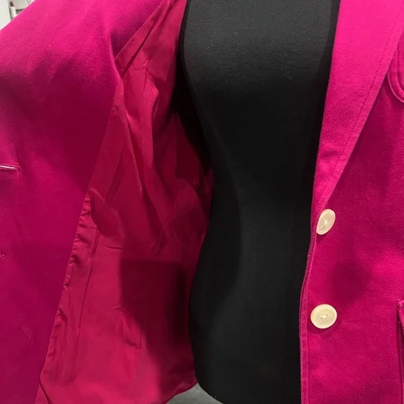 Ralph Lauren Fuchsia Blazer with Embroidered Crest - Picture 2 of 3